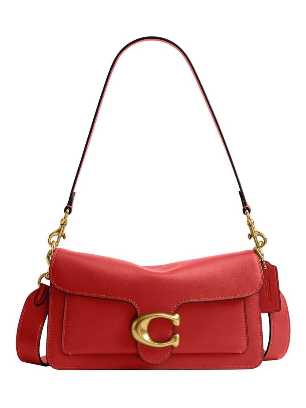 New Coach Red Poppy Tabby 26 Leather Shoulder Bag with Gold 'C' Clasp